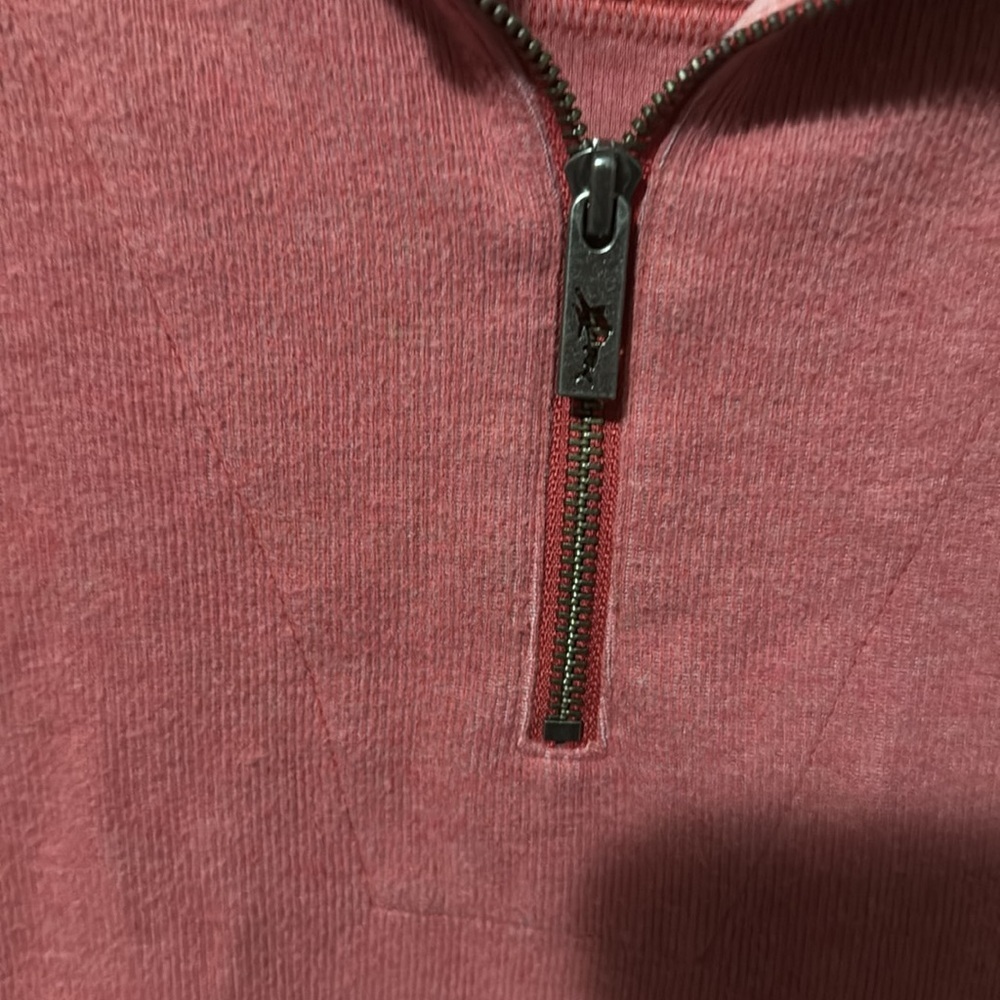 Tommy Bahama quarter zip men’s pullover sweater size Med EUC pink/red color EUC - Picture 6 of 10